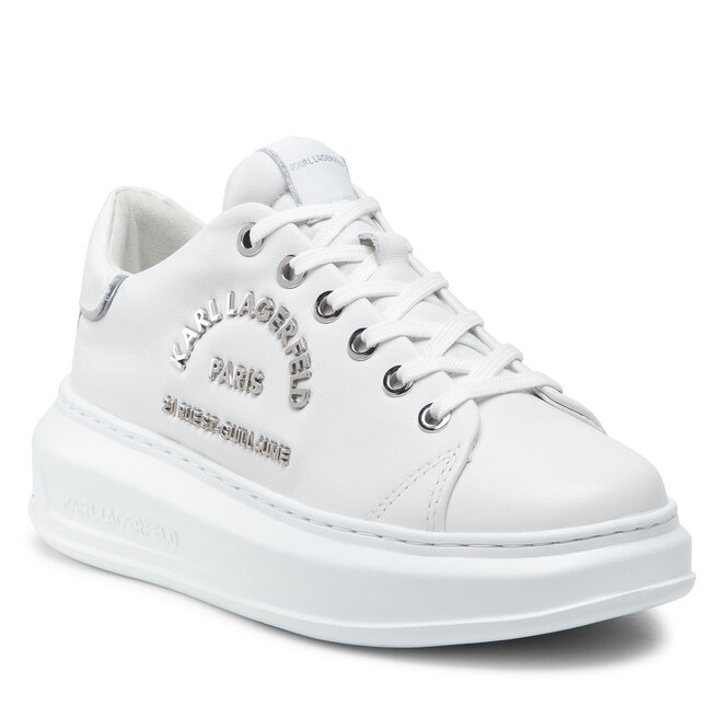 Sneakers KARL LAGERFELD KL62539 White Lthr W/Silver epantofi-Femei-Pantofi-Sneakerși imagine noua gjx.ro