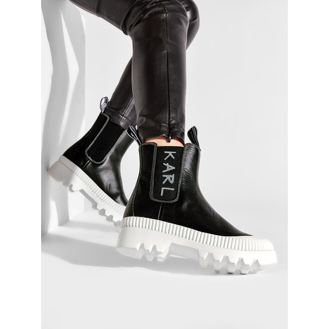 KARL LAGERFELD Μποτάκια με λάστιχο KARL LAGERFELD KL42560 Black Lthr