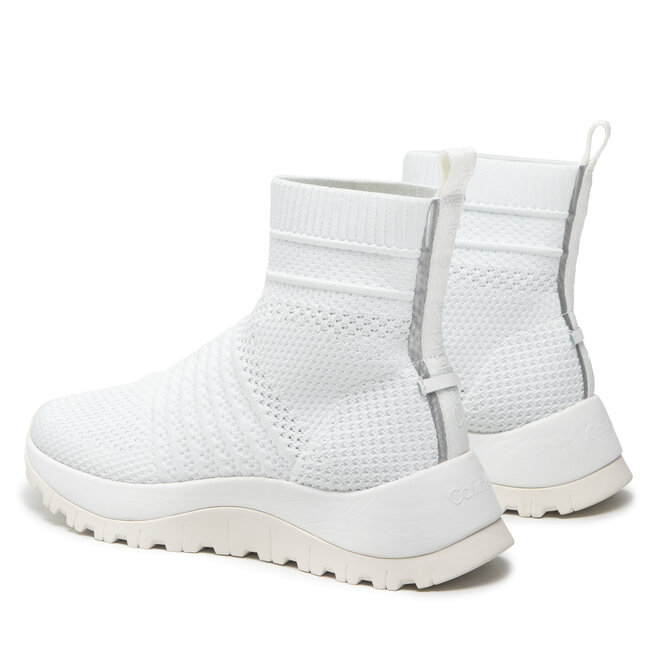 Zapatillas Calvin Klein Knit Sock Boot HW0HW00673 Ck White YAF zapatos.es