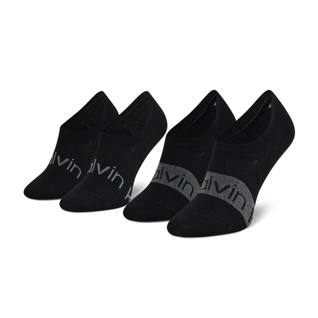 Set de 2 perechi de șosete scurte pentru bărbați Calvin Klein 701218713 Black 002