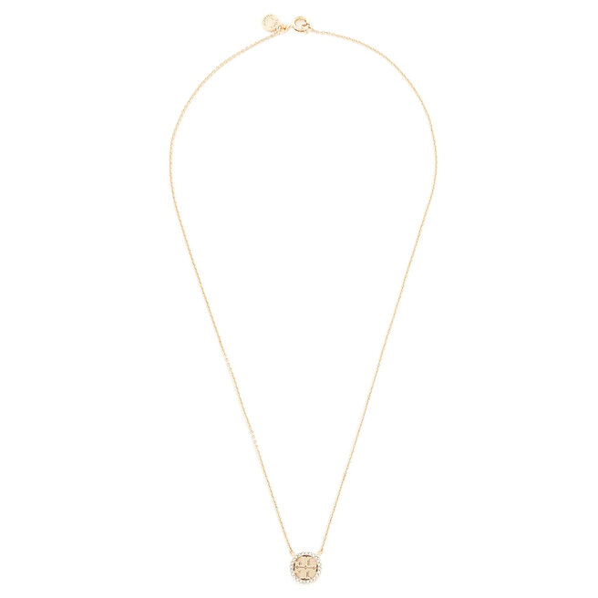 Naszyjnik Tory Burch Crystal Logo Delicate Necklace - Złoty