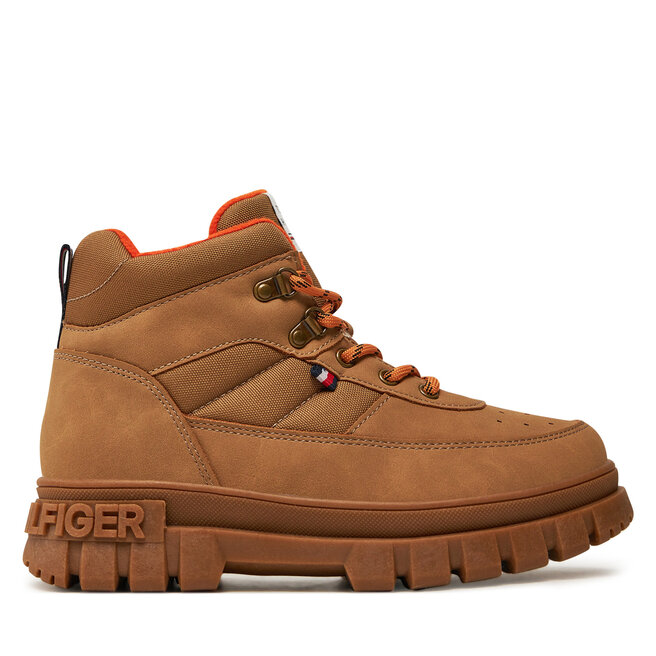 Trzewiki Tommy Hilfiger Lace-Up Bootie - S Brązowy