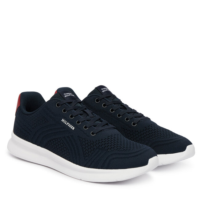 Sneakersy Tommy Hilfiger Lightweight Runner Mix FM0FM05755 Granatowy - męskie