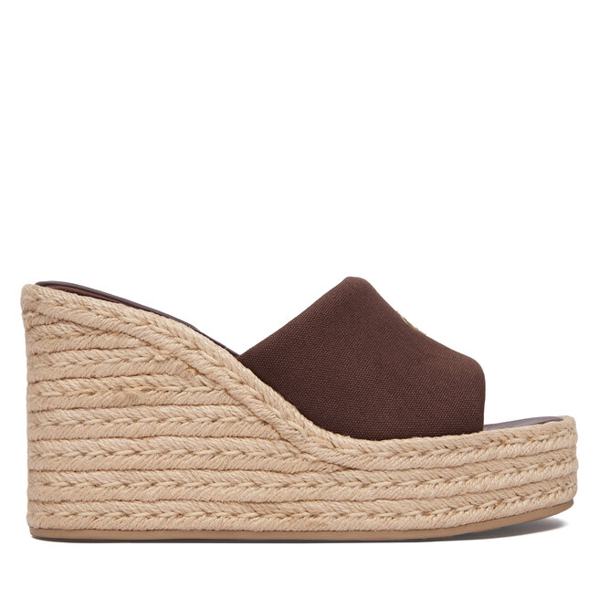 Espadryle Calvin Klein Wedge Espad 70 Canvas Mg HW0HW03282 Brązowy - kobiece