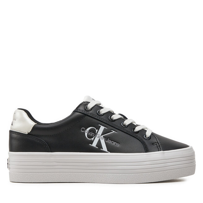 Sneakersy Calvin Klein Jeans Vulc Flatform Laceup Lth - Czarny