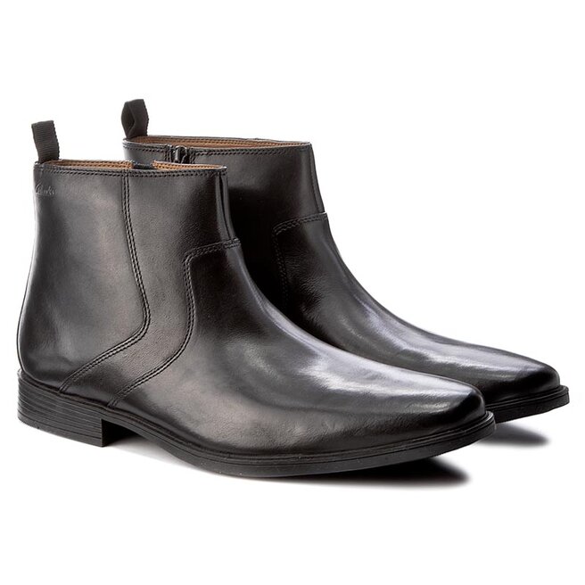 Trzewiki Clarks Tilden Zip 261277297 Black Leather eobuwie .pl