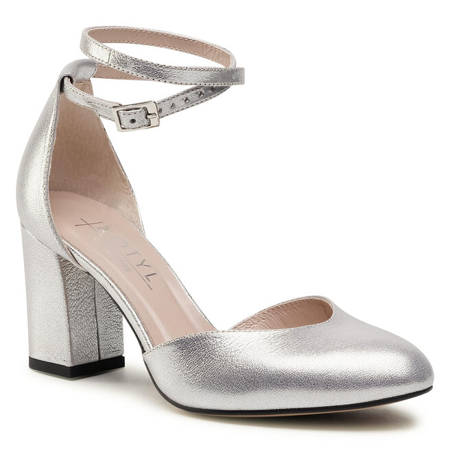 Pantofi Kotyl 7105 Srebrny Jasny Lico