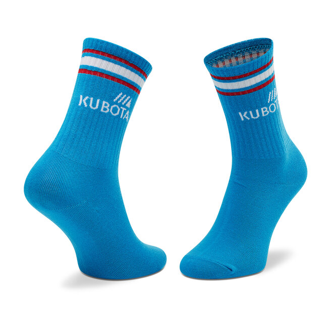 Kubota Súprava 3 párov vysokých ponožiek unisex Kubota Basic Sport KSS2 Biało/Niebieskie