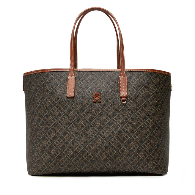 Torebka Tommy Hilfiger Th Monoplay Leather Tote - Czarny