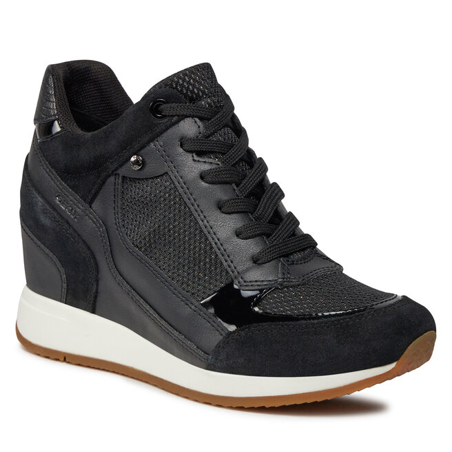 Geox Tenis bajos para hombre, Negro