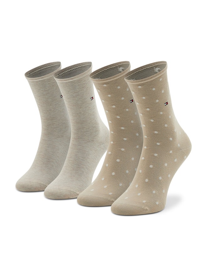Tommy Hilfiger 2er-Set hohe Damensocken Tommy Hilfiger 100001493 Beige