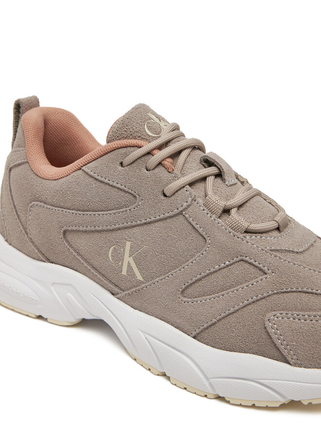 Calvin Klein Jeans Сникърси Calvin Klein Jeans Retro Tennis Low Mg Mix Media Wn YW0YW01639 Бежов