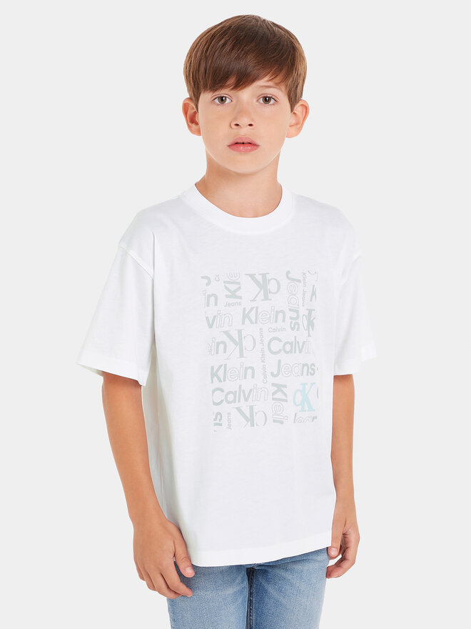 Calvin Klein Jeans Calvin Klein Jeans Camiseta Inst Ck Aop IB0IB02106 Blanco Boxy Fit