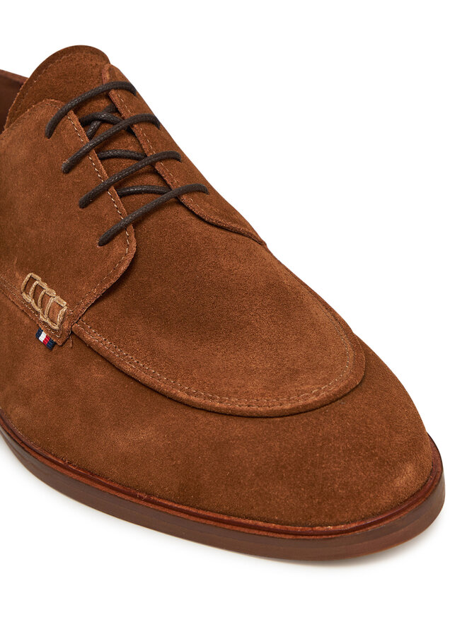 Tommy Hilfiger Halbschuhe Tommy Hilfiger Hilfiger Thunit Suede M Toe Shoe FM0FM05468 Braun