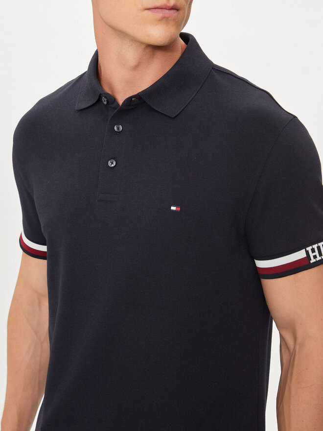 Tommy Hilfiger Tommy Hilfiger Pólóing Monotype Flag MW0MW33585 Sötétkék Slim Fit