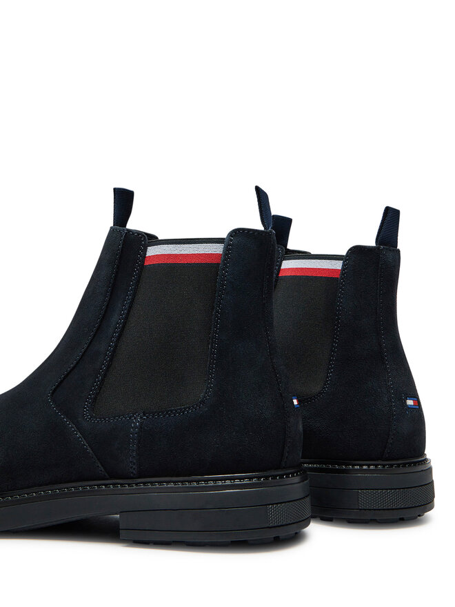 Tommy Hilfiger Kotníková obuv s elastickým prvkem Tommy Hilfiger Chelsea FM0FM05191 Tmavomodrá