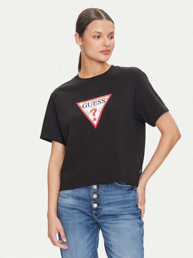 Guess Jeans Guess Jeans T-Shirt W4YI73 K8HM0 Μαύρο Regular Fit