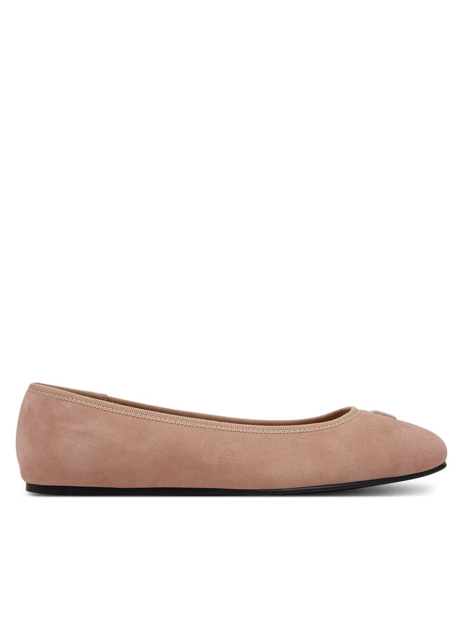 Tommy Hilfiger Baleriny Tommy Hilfiger Th Hardware Suede Ballerina FW0FW08655 Beżowy