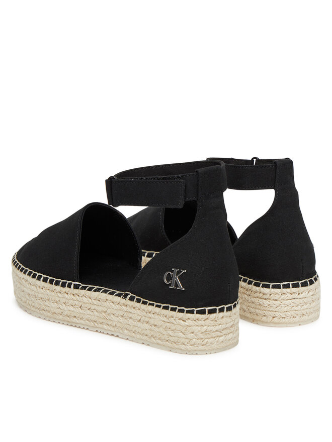 Calvin Klein Jeans Espadrilky Calvin Klein Jeans Flatform Espadrille Sling Mg YW0YW01735 Čierna