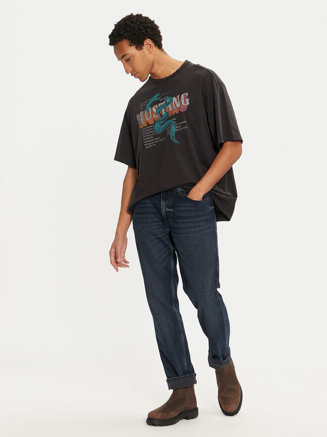 Mustang Mustang T-Shirt Akron 1015658 Μαύρο Relaxed Fit