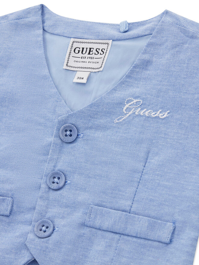 Guess Guess Set Hemd, Weste und Stoffhose I6RG12 WF6P0 Blau Regular Fit