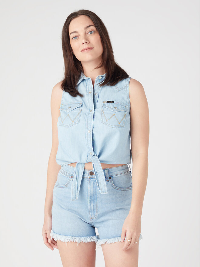 Wrangler Wrangler Marškinėliai W5WTHWXAZ 112334379 Žydra Regular Fit