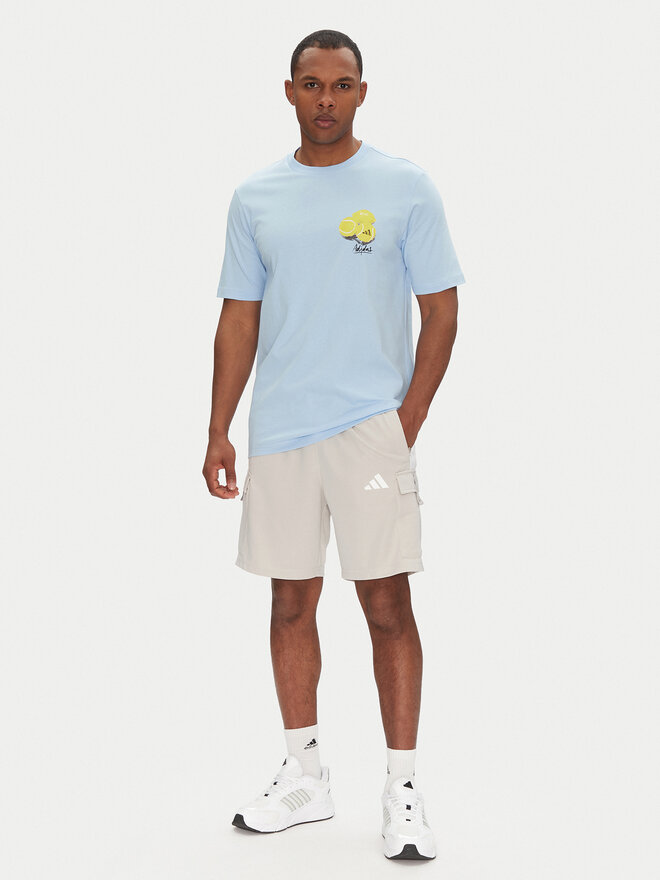adidas adidas Majica Lounge Still Life Lemons Graphic JJ3958 Modra Regular Fit