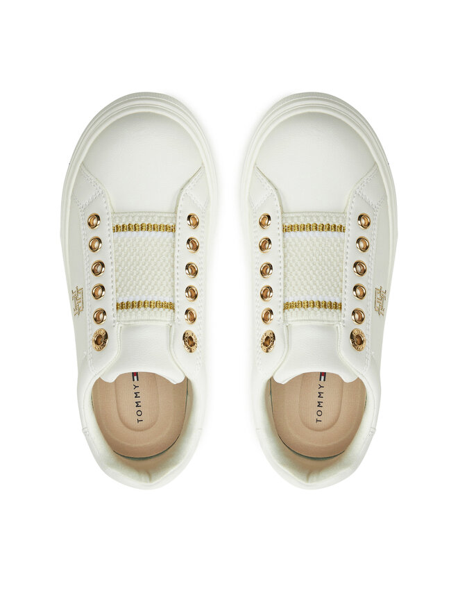 Tommy Hilfiger Sneakersy Tommy Hilfiger Low Cut Sneaker T3A9-33744-1355 M Biały