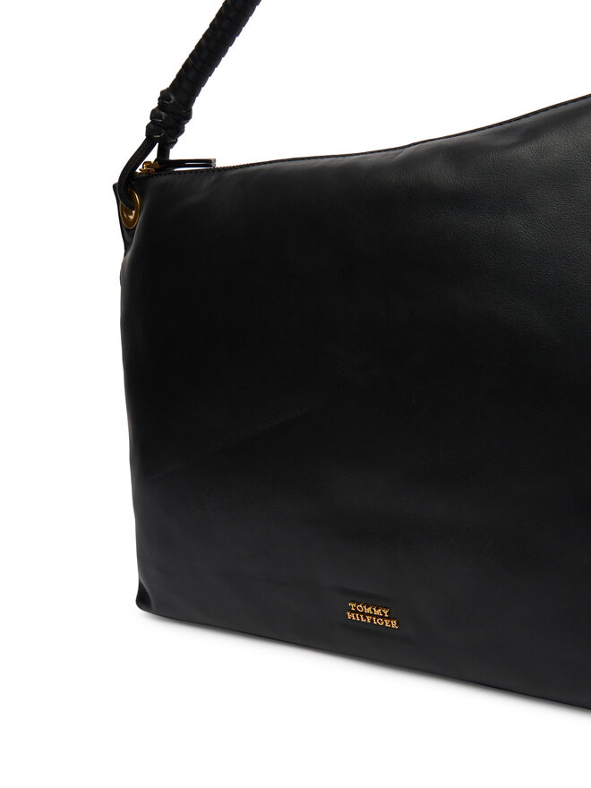 Tommy Hilfiger Handtasche Tommy Hilfiger Th Statement Leather Bag AW0AW18621 Schwarz