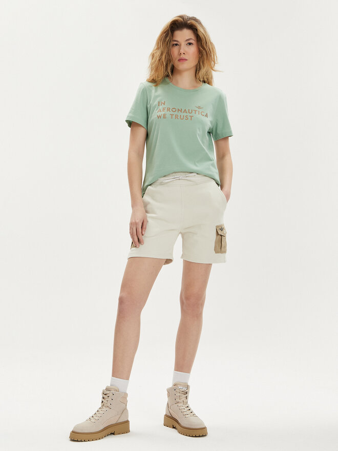 Aeronautica Militare Aeronautica Militare Camiseta 241TS2233DJ510 Verde Regular Fit
