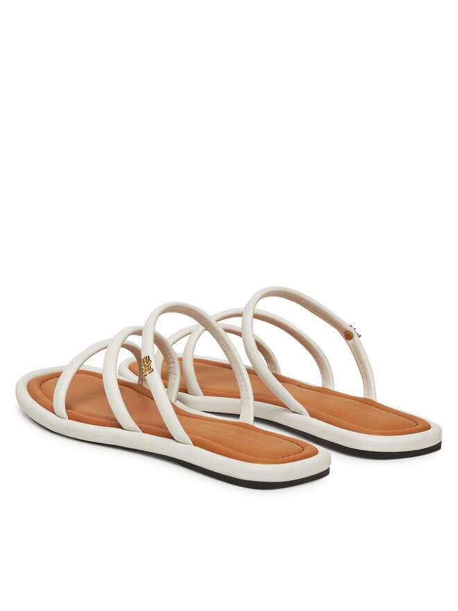 Tommy Hilfiger Pantoletten Tommy Hilfiger Strappy Leather Mule FW0FW08939 Weiß