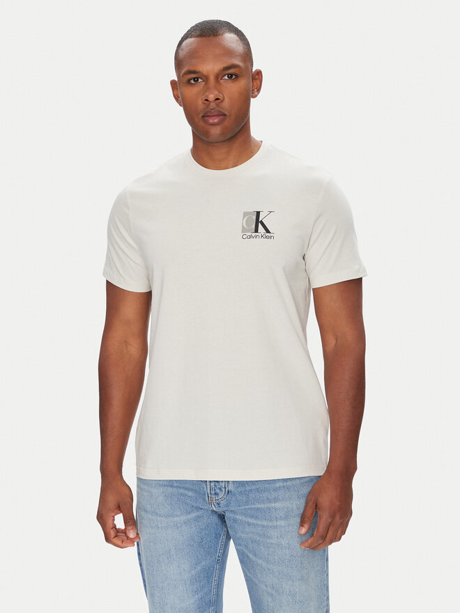 Calvin Klein Calvin Klein Póló Abstract Graphic LV04RC853G Ekru Regular Fit