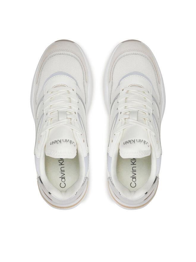 Calvin Klein Sneakersy Calvin Klein Runner Lace Up Mesh HW0HW02133 Biela