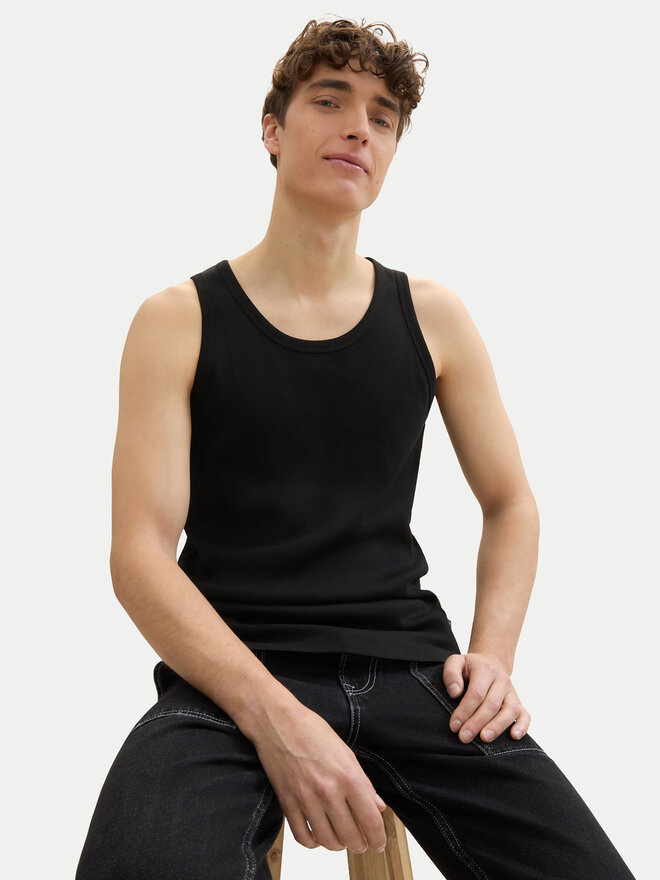 Tom Tailor Denim Tom Tailor Denim Tank-Top 1042035 Schwarz Regular Fit