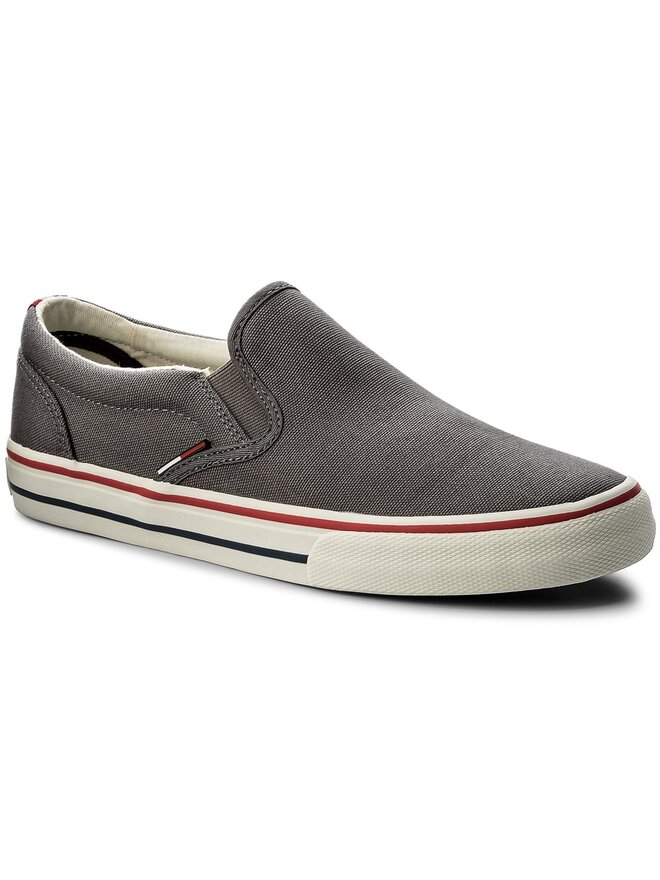 Sneakers aus Stoff Tommy Jeans Textile Slip On EM0EM00002 Grau eschuhe
