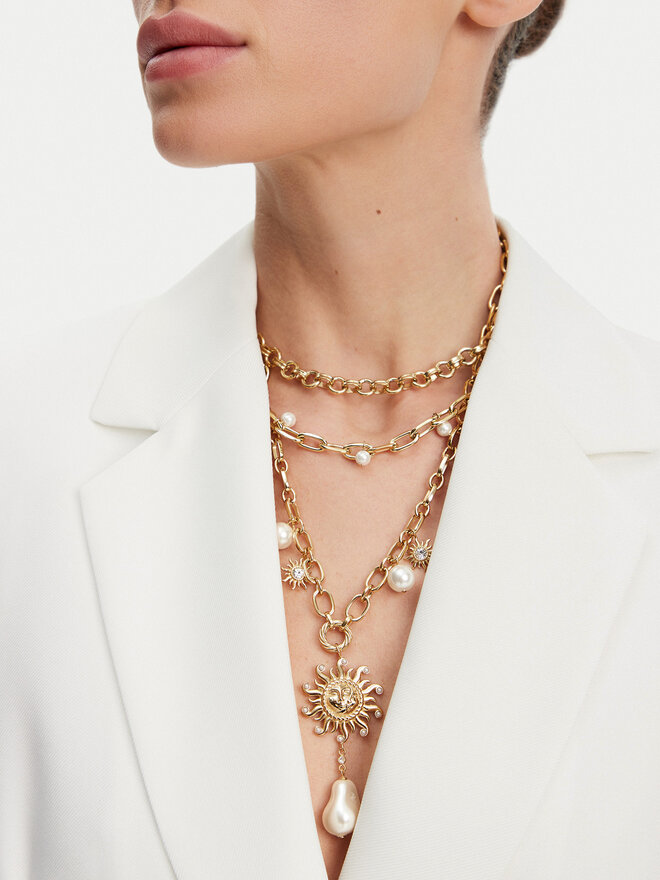 Guess Kaklo papuošalas Guess JUBN05 086JW Auksinė