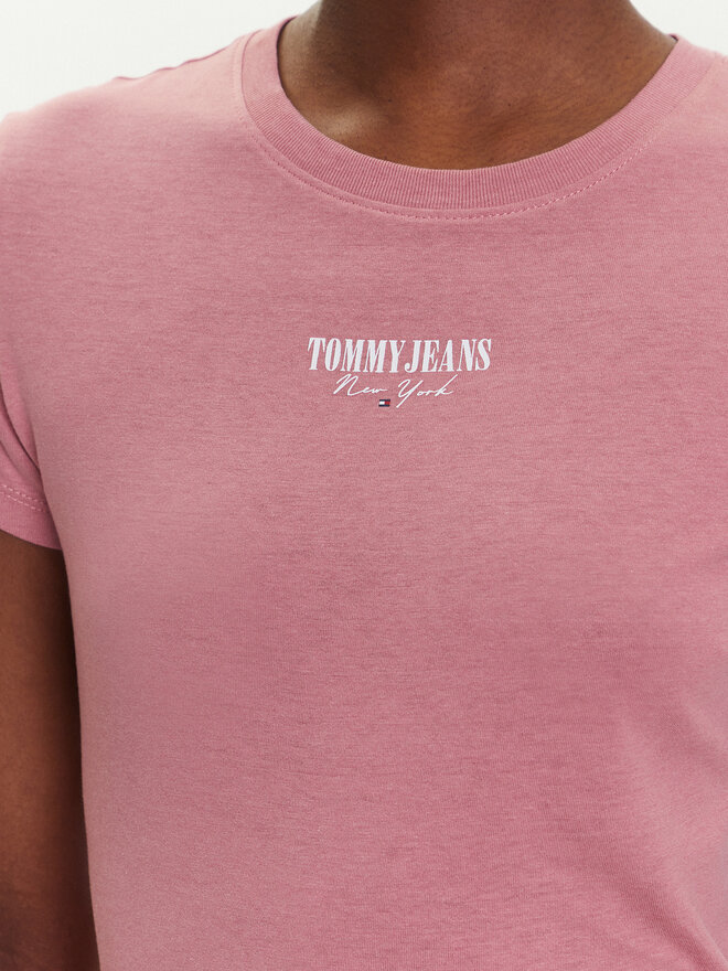 Tommy Jeans Tommy Jeans Marškinėliai Essential DW0DW20913 Rožinė Slim Fit