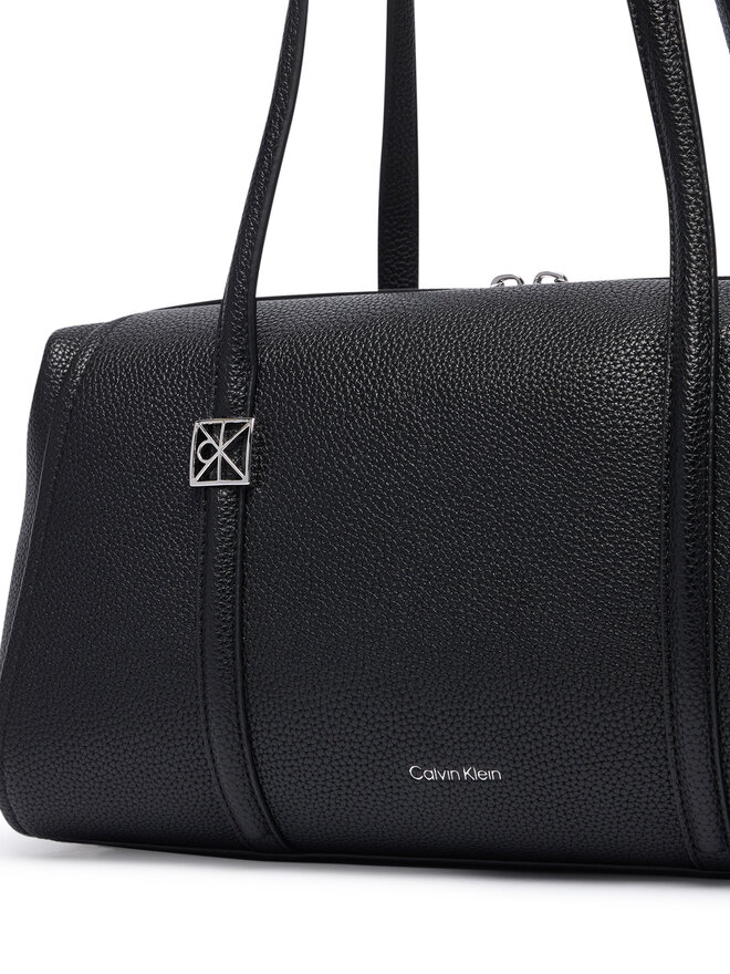 Calvin Klein Handtasche Calvin Klein Emblem Hw Pebble Doctor Shoulder LV04F3614G Schwarz
