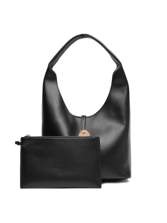 Calvin Klein Jeans Handtasche Calvin Klein Jeans Stone Lock Slouchy Small Shoulde LV04K3176G Schwarz