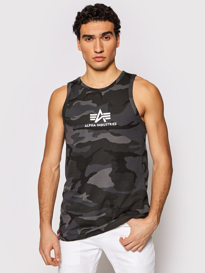 Alpha Industries Alpha Industries Tank top marškinėliai Basci Camo 126566C Pilka Regular Fit