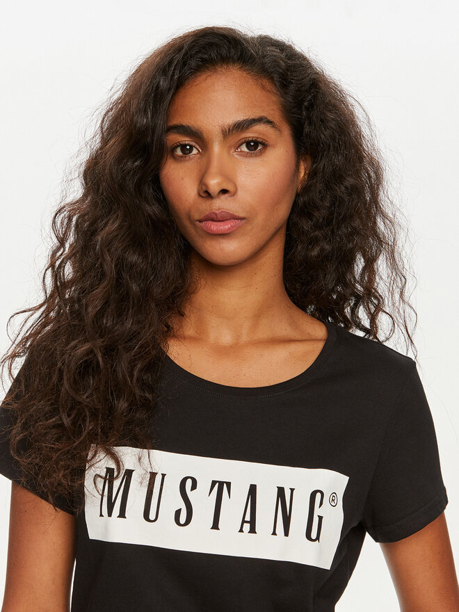 Mustang Mustang Marškinėliai Alma 1013932 Juoda Regular Fit