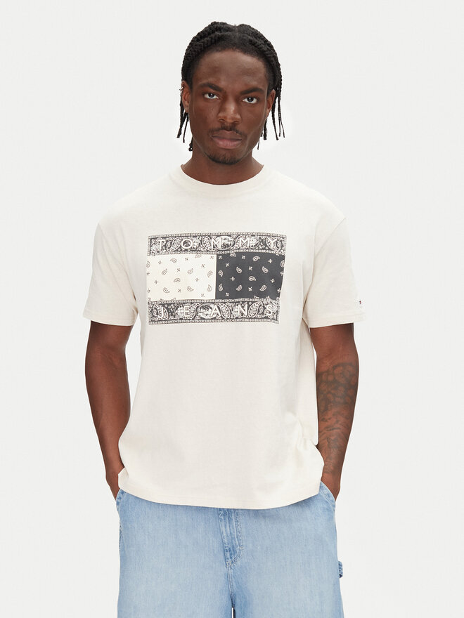 Tommy Jeans Tommy Jeans Marškinėliai Paisley Flag DM0DM20810 Smėlio Relaxed Fit
