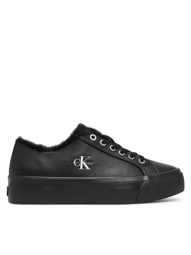 Calvin Klein Sneakers Calvin Klein Vulc Flatf Laceup Lth Fur HW0HW03235 Schwarz