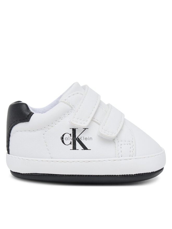 Calvin Klein Sneakersy Calvin Klein Low Cut Velcro Sneaker V0B9-83145-1582 Biela