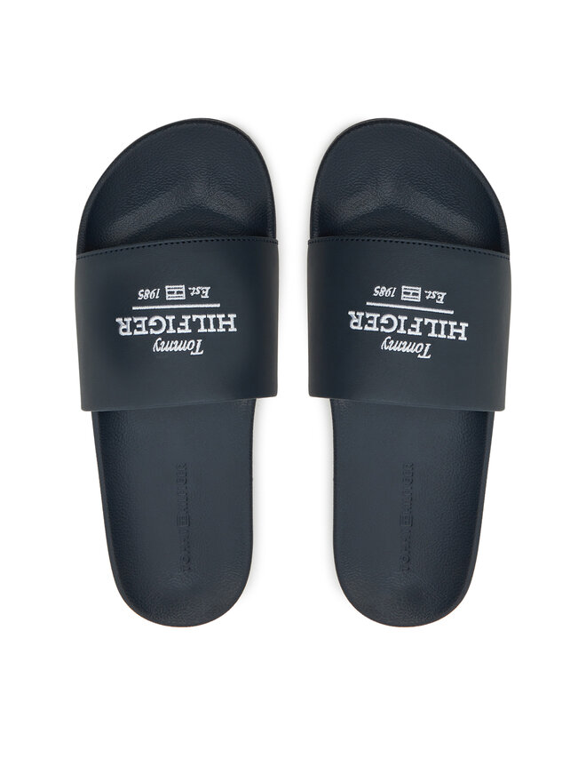 Tommy Hilfiger Šľapky Tommy Hilfiger Embroid Hilfiger 85 Pool Slide FM0FM05342 Tmavomodrá