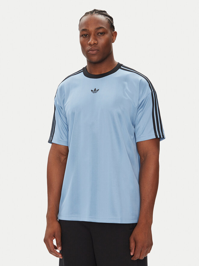 adidas adidas Футболка adicolor Jacquard JW5879 Блакитний Loose Fit