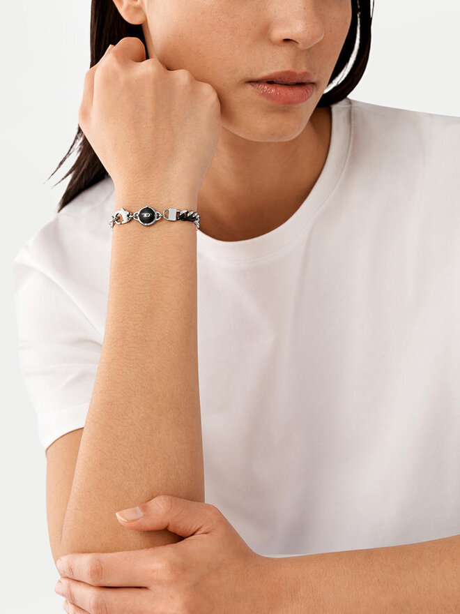 Diesel Bransoletka Diesel D Logo Chain DX1498931 Srebrny