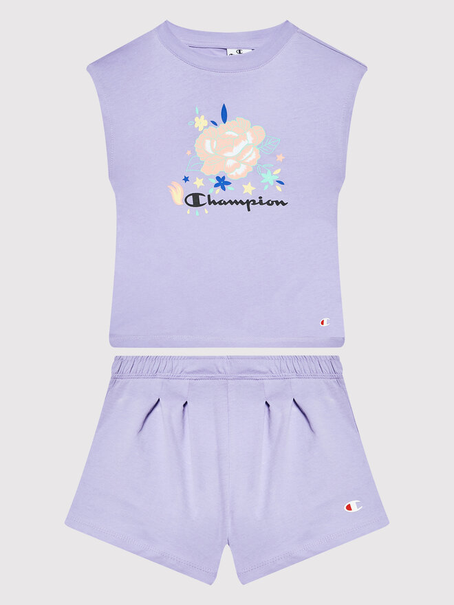 Champion Champion Komplektas: marškinėliai ir sportiniai šortai 404397 Violetinė Custome Fit