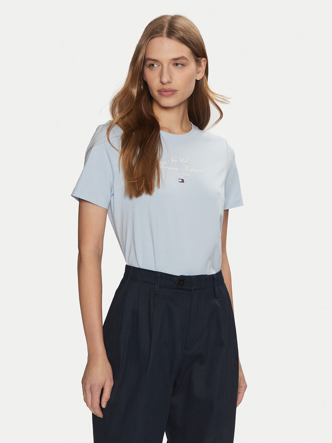 Tommy Hilfiger Tommy Hilfiger Camiseta WW0WW43895 Celeste Regular Fit