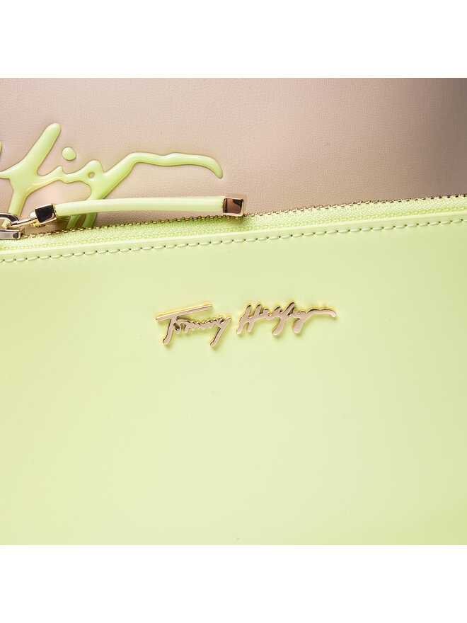 Tommy Hilfiger Handtasche Tommy Hilfiger Iconic Tommy Tote Sign AW0AW10088 Beige